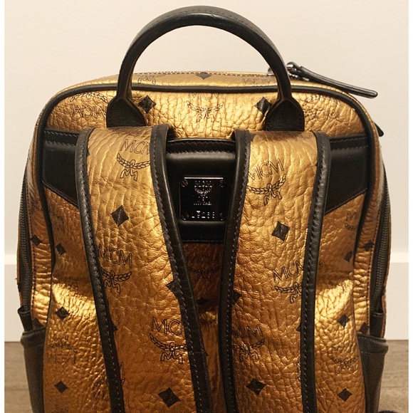 Authentic MCM Gold Tone Backpack - Picture 4 of 8